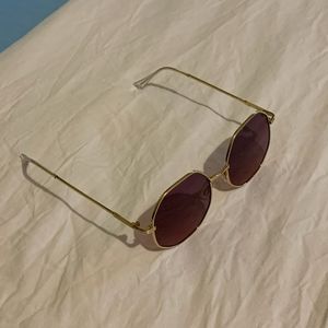 Sunglasses wire frame dark octagon shaped with metallic frames